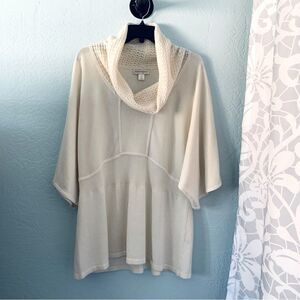 Christopher & Banks Cream Cowl Neck Tunic Sweater Size Large